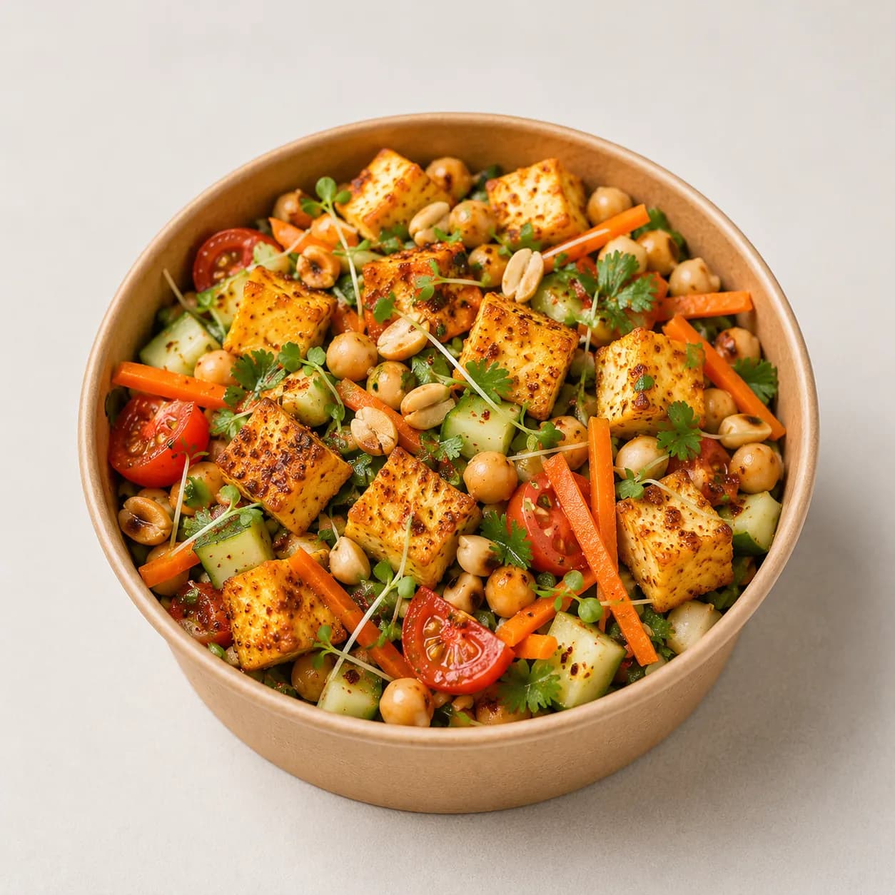 Crispy Masala Tofu Chaat Bowl